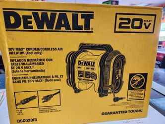 DeWalt 20V cordless portable air inflator.