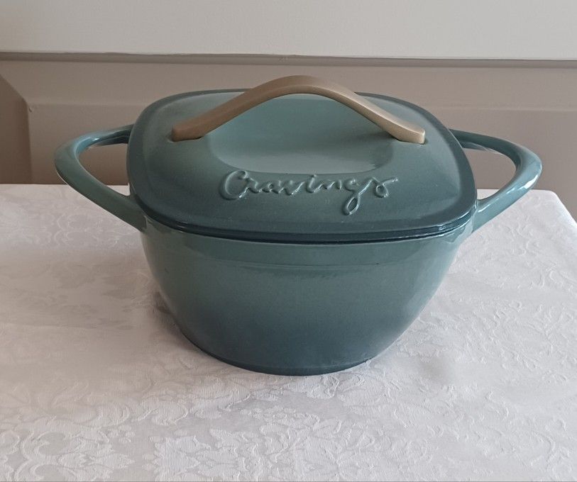 Chrissy Teigen "CRAVINGS" 5 Quart Enameled Cast Iron Dutch Oven- Green