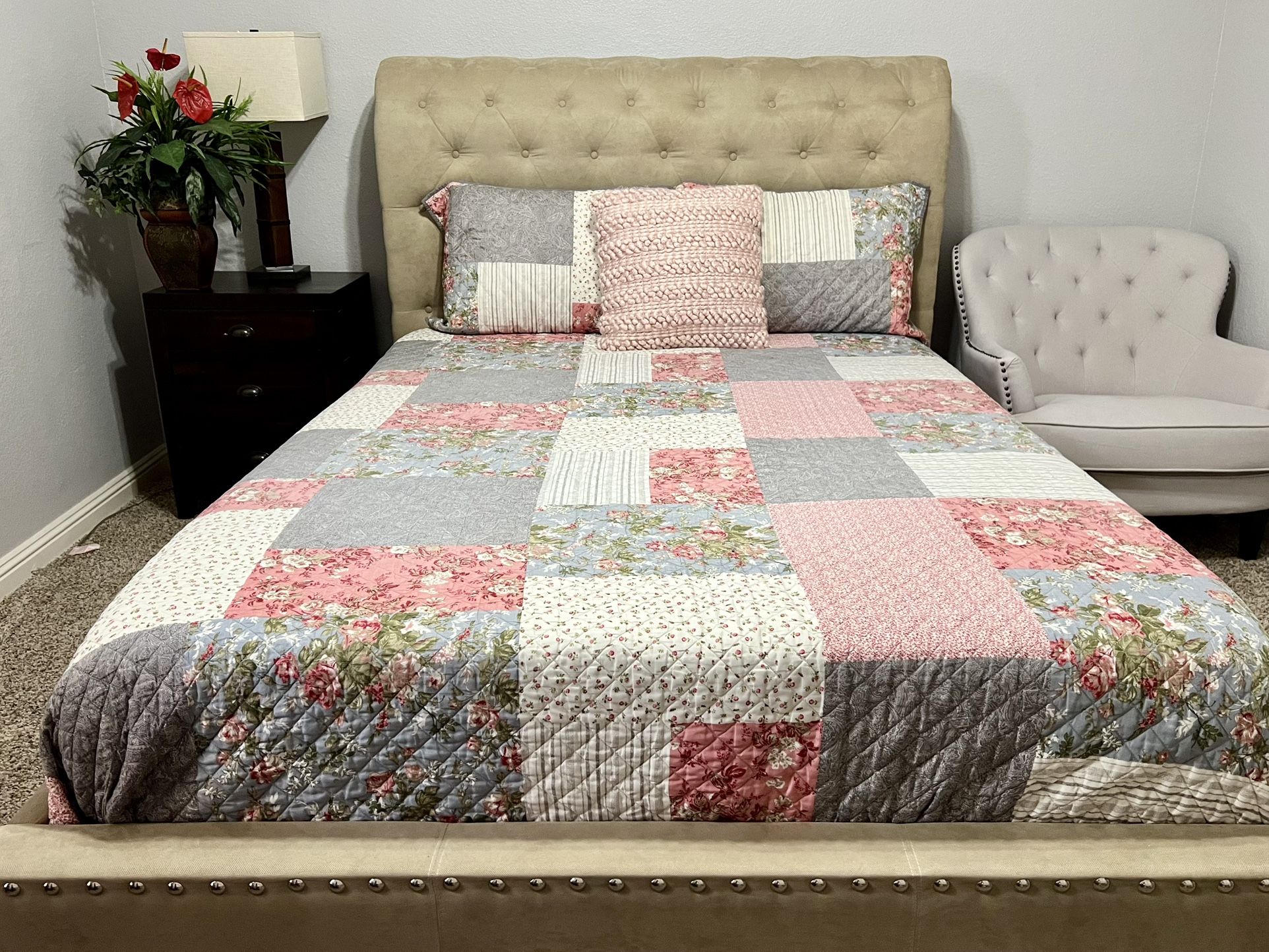 Brand New Studded Queen Size Platform Bed From Ashley (paid Price Is $900)