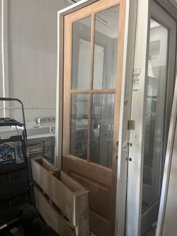 36x96 Exterior Door Pine Wood 4 Lights 