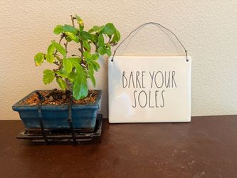 Rae Dunn Bare Your Soles Ceramic Hanging Sign