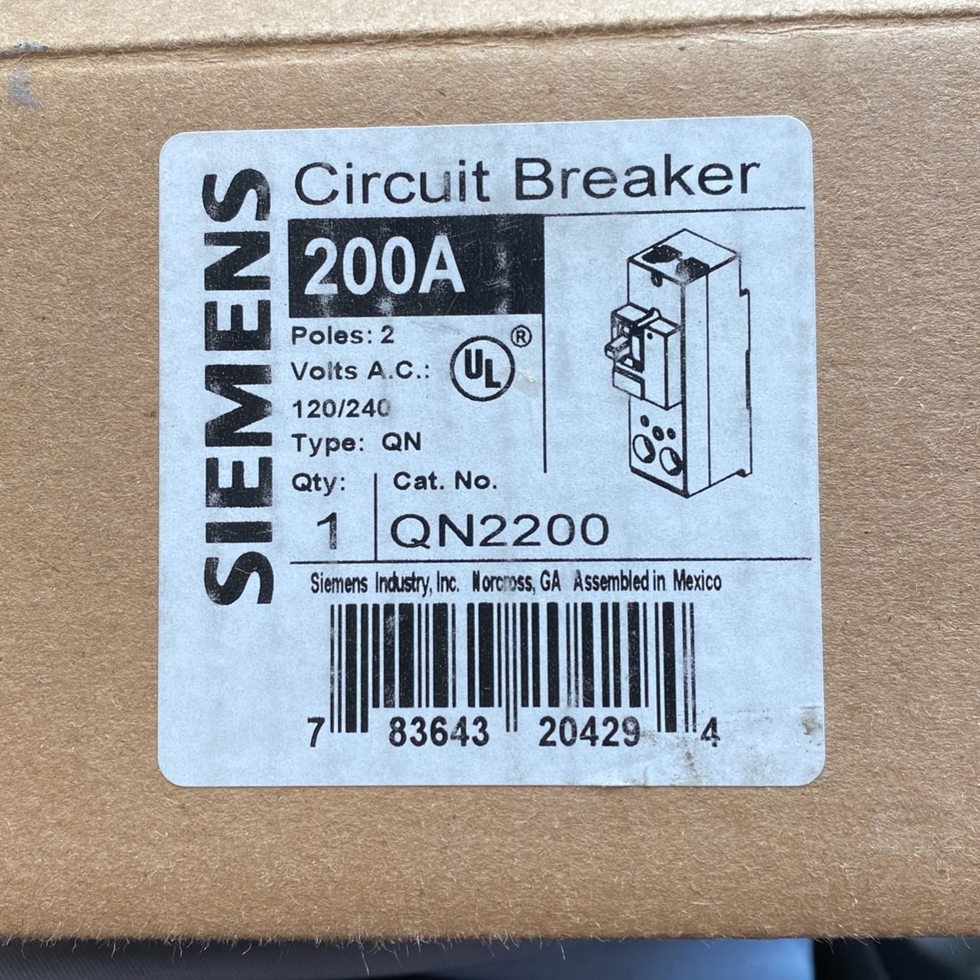 Siemens 200A Circuit Breaker