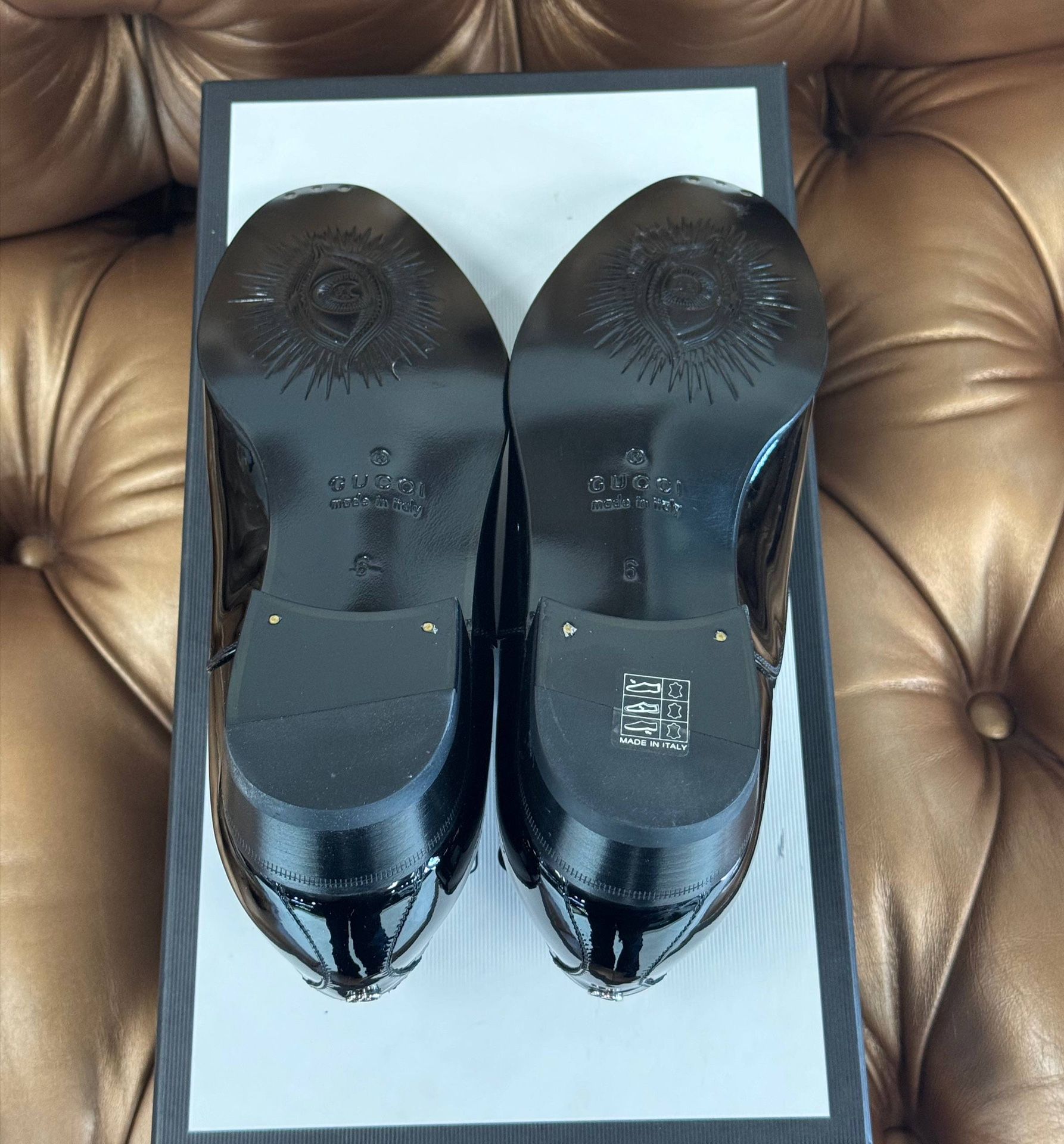 Gucci Worsh Patent Leather Derby Dress Black Made in Italy  display picture 1