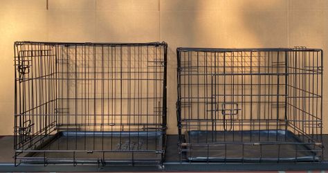 Lot Of 2 Safety Dog Crates Kennels, Black 24.5” & 23” Long