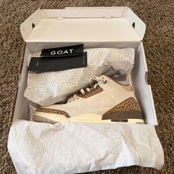 Jordan 3 Retro 'Safari' trainers in white and brown 