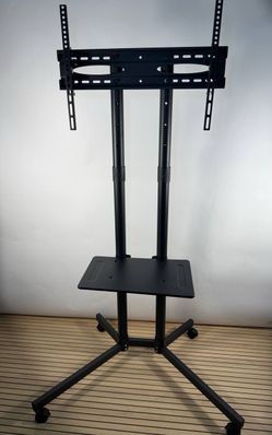 Mobile TV Cart 32-85in Floor Stand on Wheels VESA 600x400 110lbs Curved