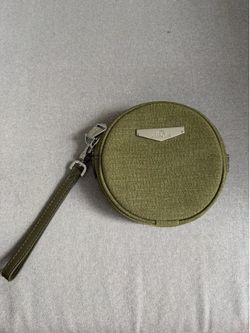 Kipling round green purse with wrist strap