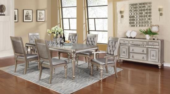 Bling Game Dining Room Set Metallic Platinum- Shop Now Pay Later 