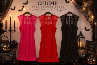 Chicme Lace Sparkle Mini Dress