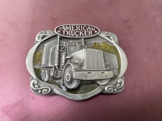 Vintage American Trucker Semi-Truck Belt Buckle