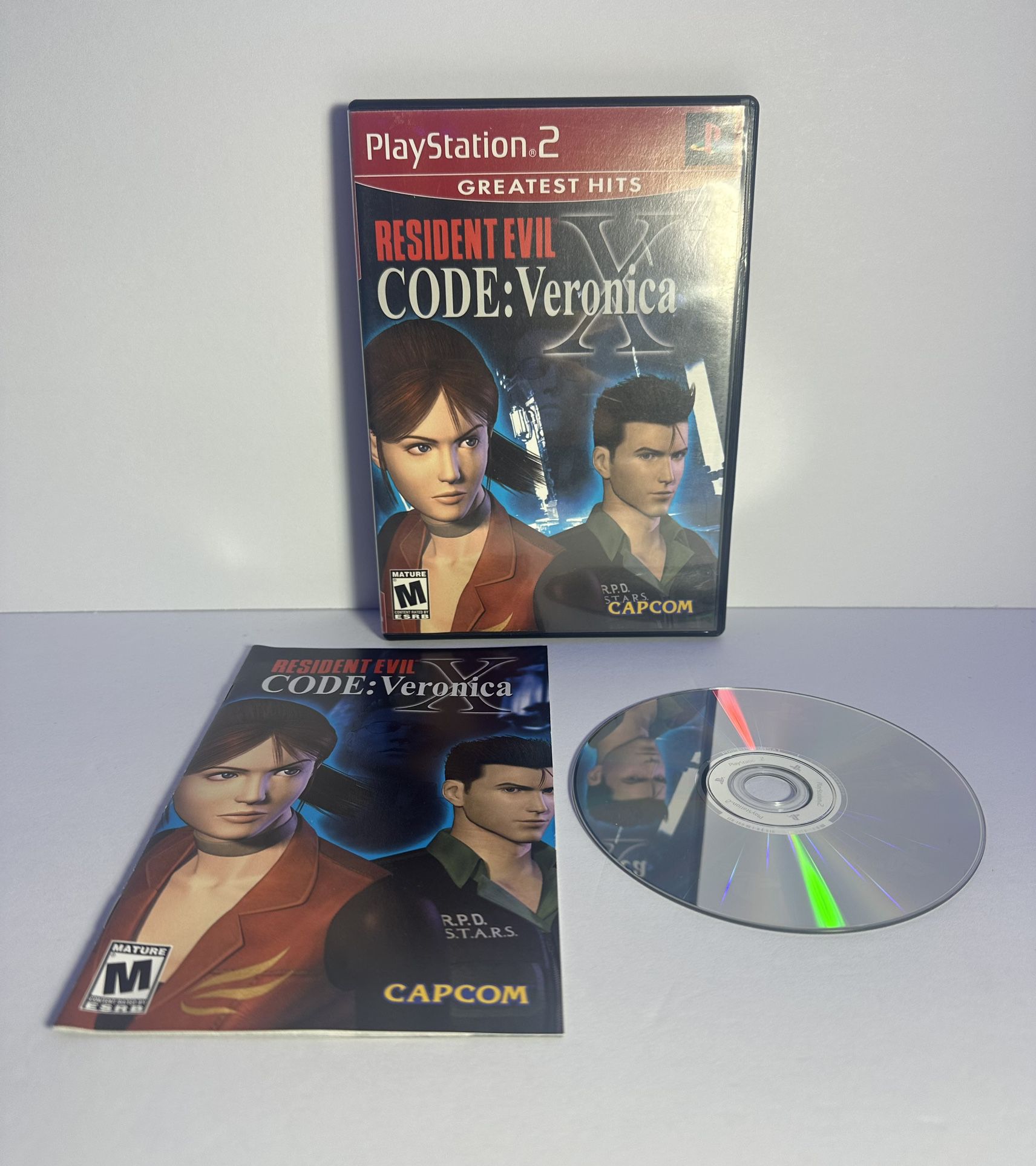 Resident Evil Code: Veronica X (Playstation 2, 2001) w/ Manual **TESTED  