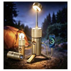 Brandnew Camping Light Telescopic, Collapsible Tripod Camping Lantern, 12000mAh Rechargeable Camping Lamp with Stand, Dimmable & Portable IPX54 Waterp