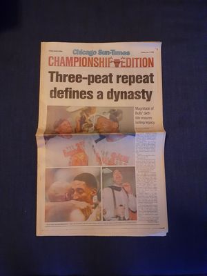 Photo Chicago Sun-Times Chicago Bulls Championship Edition June 16th 1998