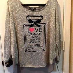Paris London New York Sweater New With Tags Plus Size 1X