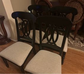 4 Dark Brown Dining Room Chairs (100% wood)