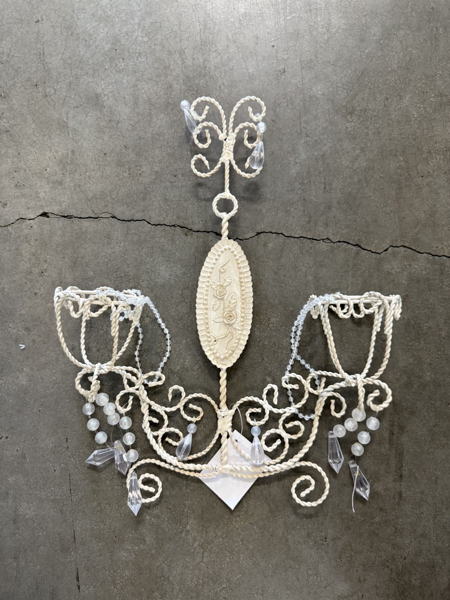 White Victorian Chandelier Votive Candle Holder