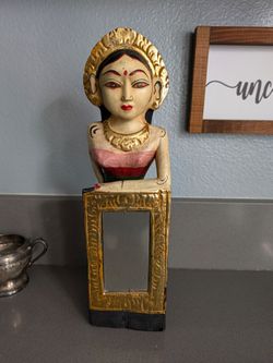 Vintage spiritual Indian Hindu carved woman