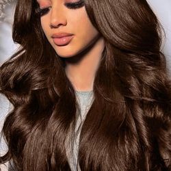 Brown Wig Human Hair 22”