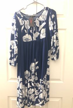 Large woman’s navy blue dress