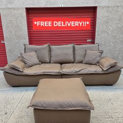 Elegant Sofa with Ottoman