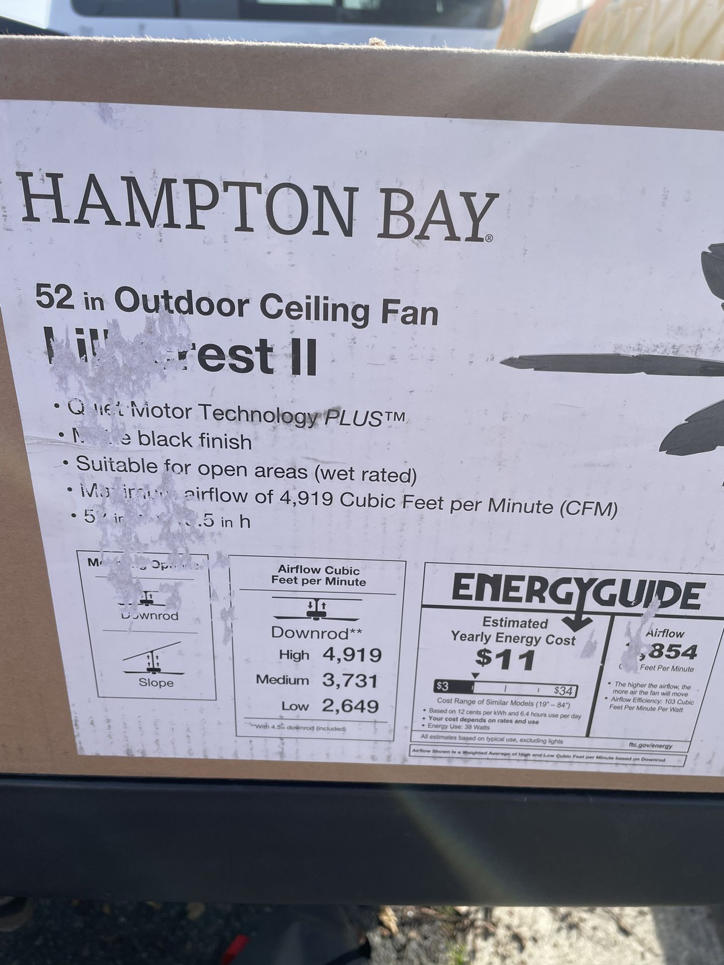Hampton Bay Lillycrest I| 52 in. Indoor/Outdoor Matte Black Wet
