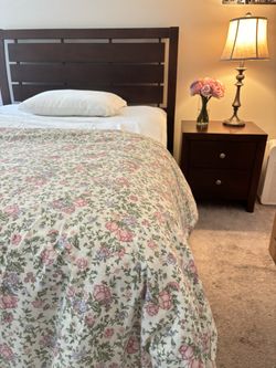 Full Size Bed Frame with a Night Stand Set