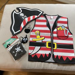 Pirate Vest, Hat, Eye Patch, And Scarves