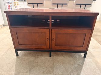 Wood TV Stand with Cabinet Storage