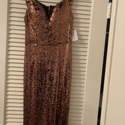 Dress Sequins Copper/Bronze Size m 
