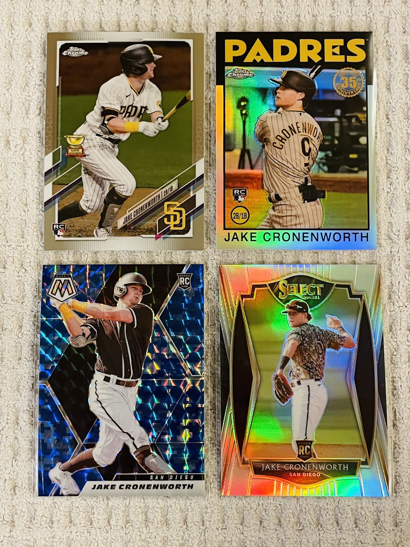 Jake Cronenworth San Diego Padres 4 Card Rookie Lot!