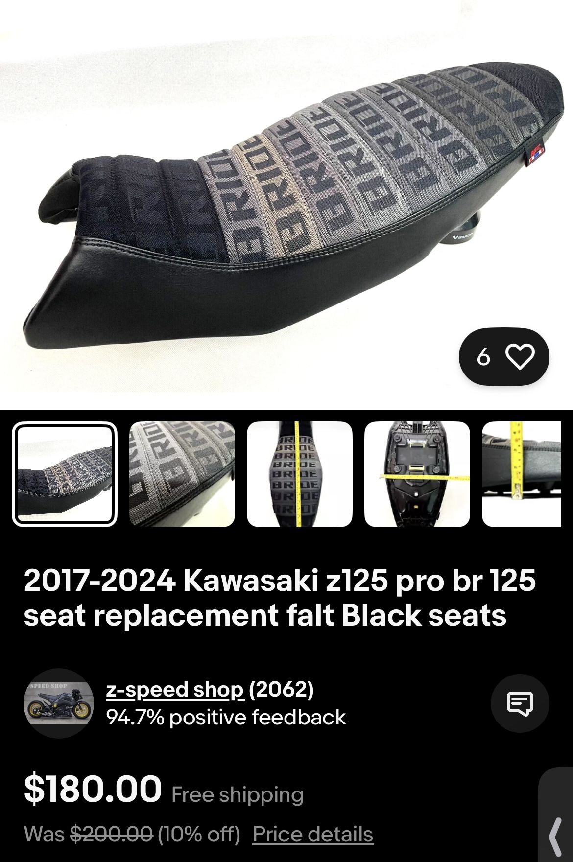 Kawasaki Z 125 Pro BRIDE Carbon Seat NEW