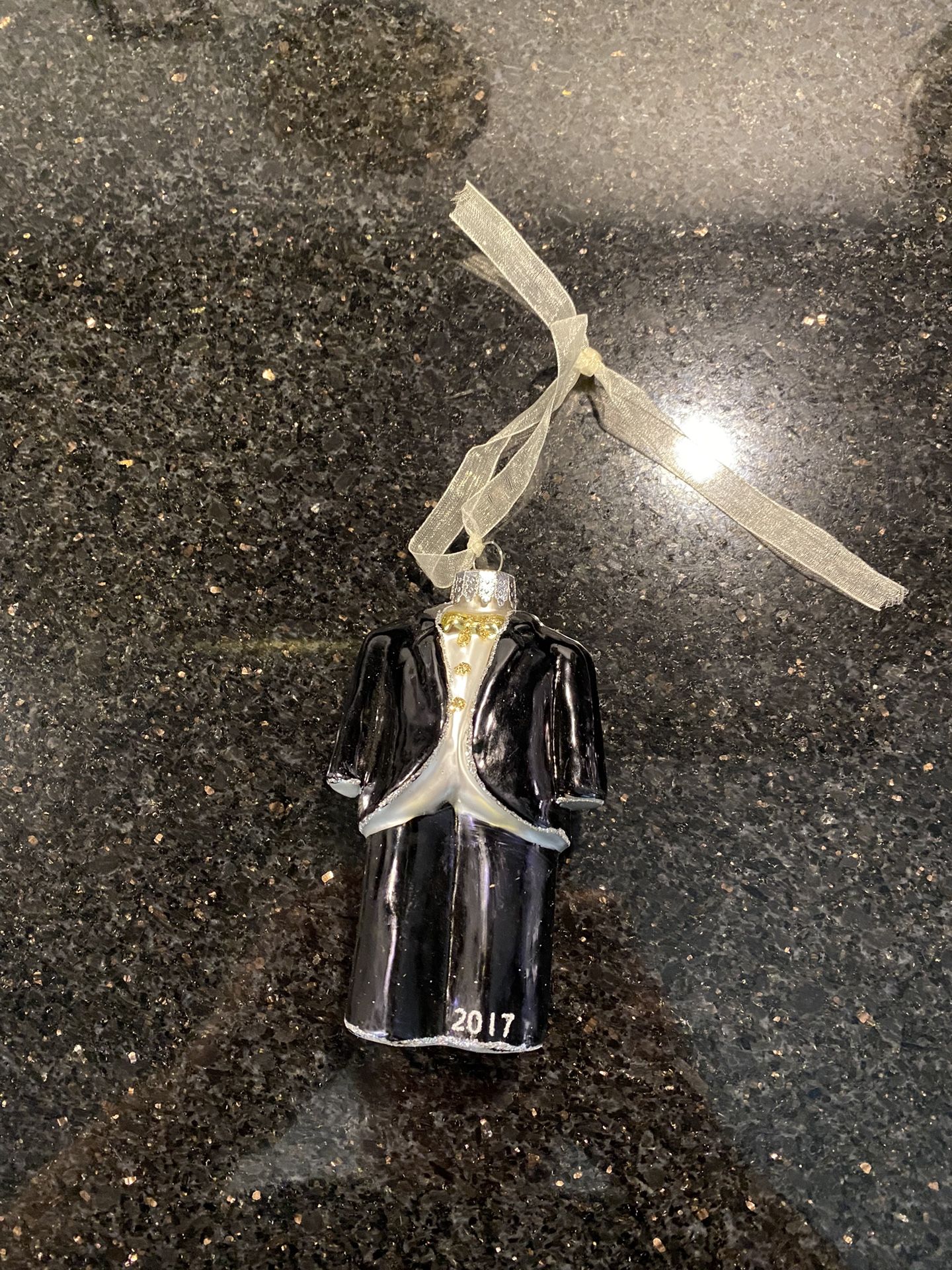 Blown Glass 2017 Christmas Groom Groomsman Wedding Ornament