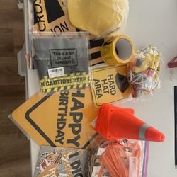 Leftover Construction Party Supplies 