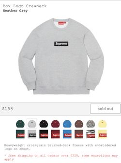 Supreme Box Logo Crewneck FW22 - Heather Grey Size - Large