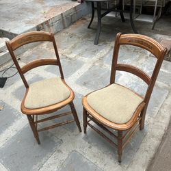 2 Vintage Wooden Chairs