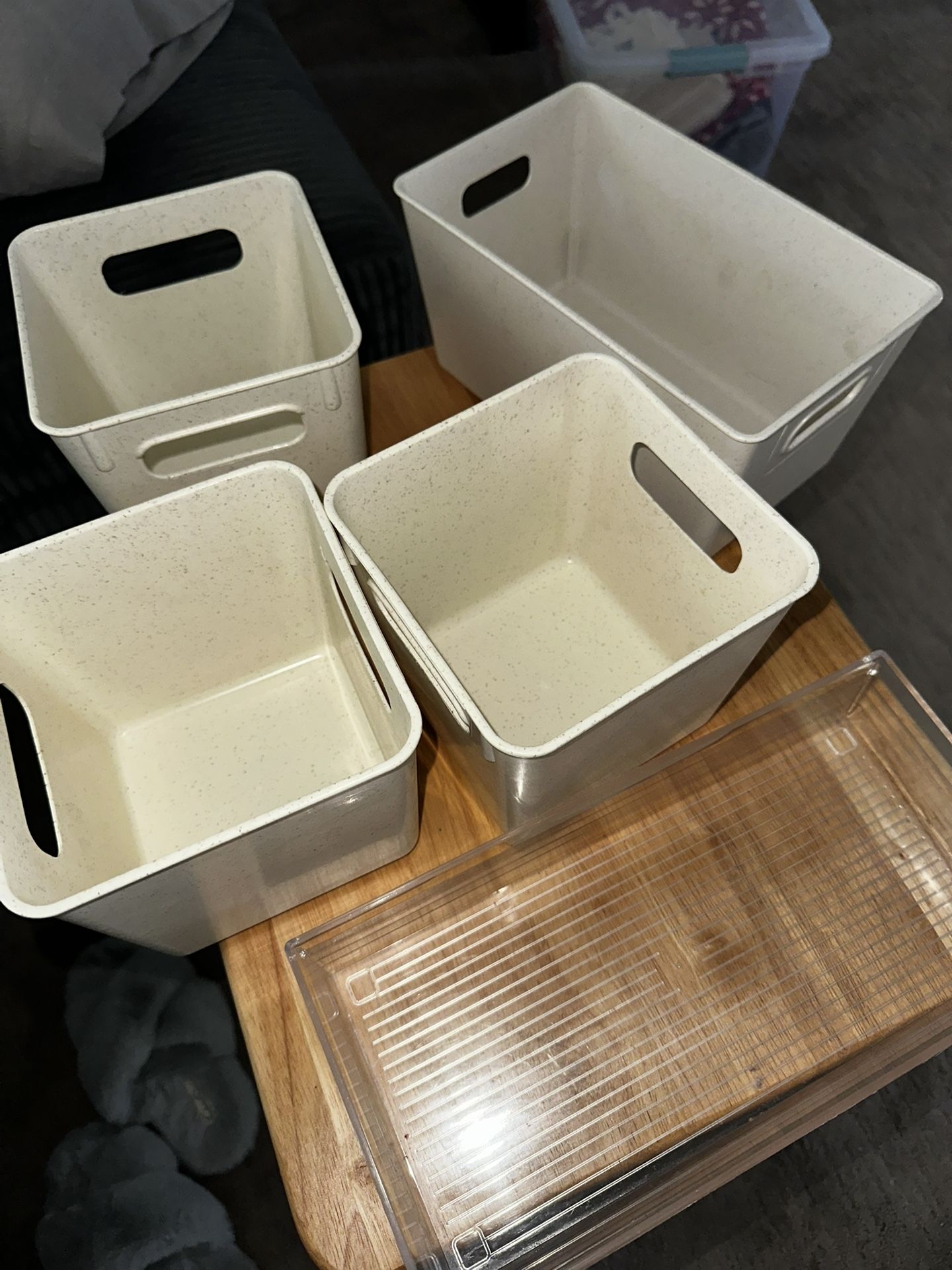 Plastic Storage Bins For Makeup Kitchen Room Closet Organization