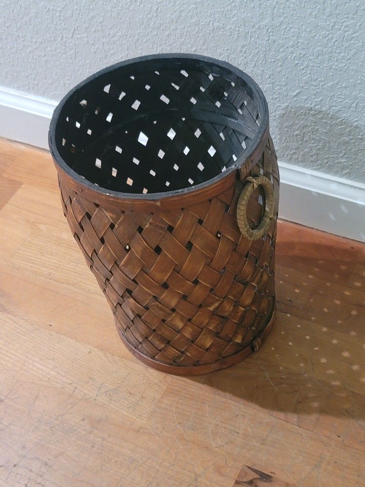 Woven Basket Wicker Round Bin Storage