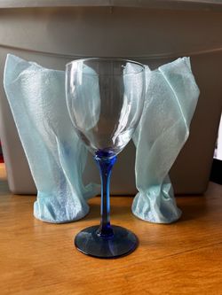 Vintage Cobalt Blue Stem glasses