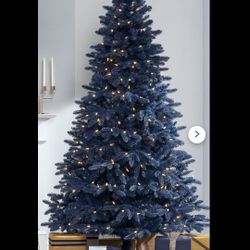 Brand New  - Wondershop - 6" Blue Glittered Balsam Fir Lit Tree / 1396 Tips -250 Clear Mini Lights  