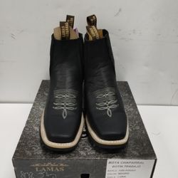 Chaparral Black Leather Western Rodeo Cowboy Boots Men's Size 10 Workwear . 