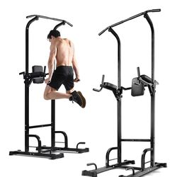 Pull Up Bar Free Standing – Power Tower Dip Station, Adjustable Calisthenics Equipment, 440lbs Capacity, Home Gym Strength Training Play22usa