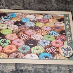 Doughnuts - 1000pc Jigsaw Puzzle Cobble Hill 26.625"x19.25" Brand New & Sealed!