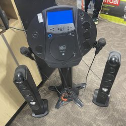 KARAOKE PLAYER SINGING MACHINE W 2 MIC AND SPEAKER SET BLUETOOTH