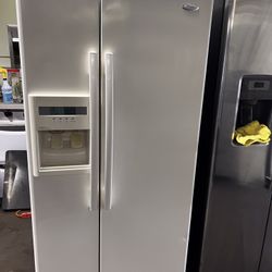 Whirlpool 33”Wide Side By Side Refrigerator Almond Color