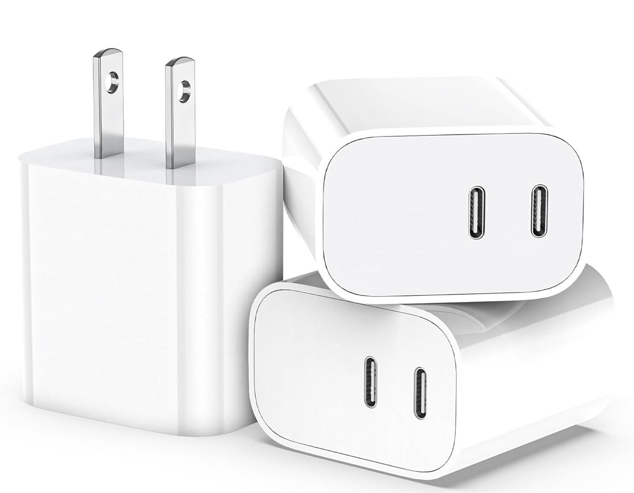 USB C Charger Block,3-Pack Dual Port USB C Fast Charging Block,Type C Wall Charger Plug for iPhone 16/15/14/13/12/11/ Pro Max/Plus/Xs Max/XR/X,iPad Pr