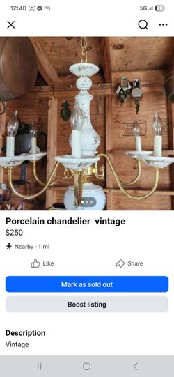 Vintage Porcelain Chandelier 