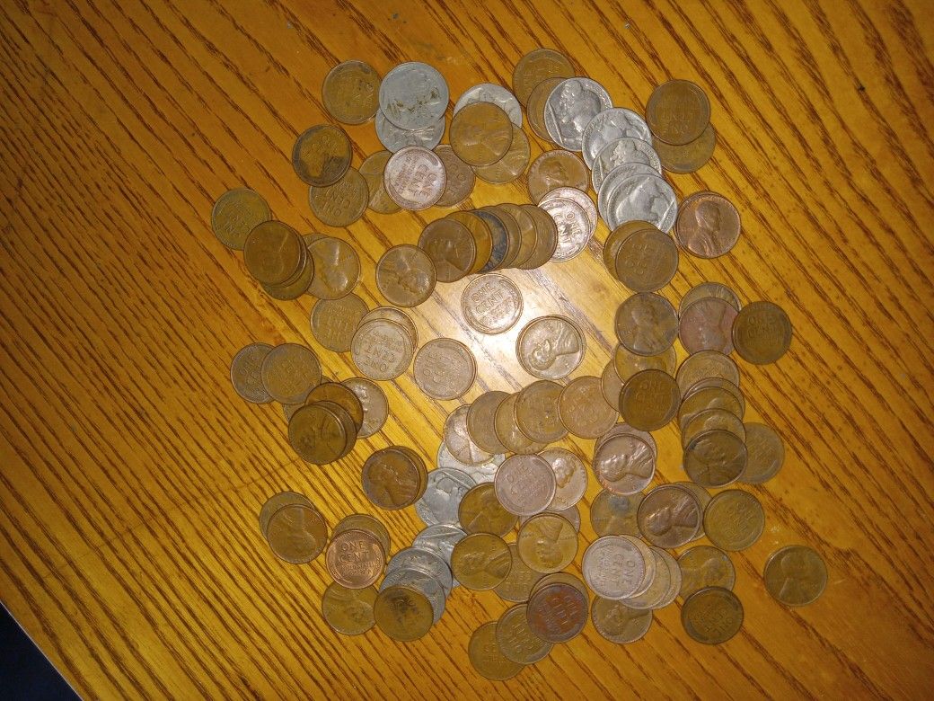 Wheat Pennys And Buffalo Nickles
