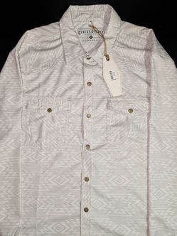 Gentry Country Supply Co. Men's Long Sleeve Western Shirt – Standard Fit (White Aztec Print)