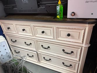 White rustic dresser
