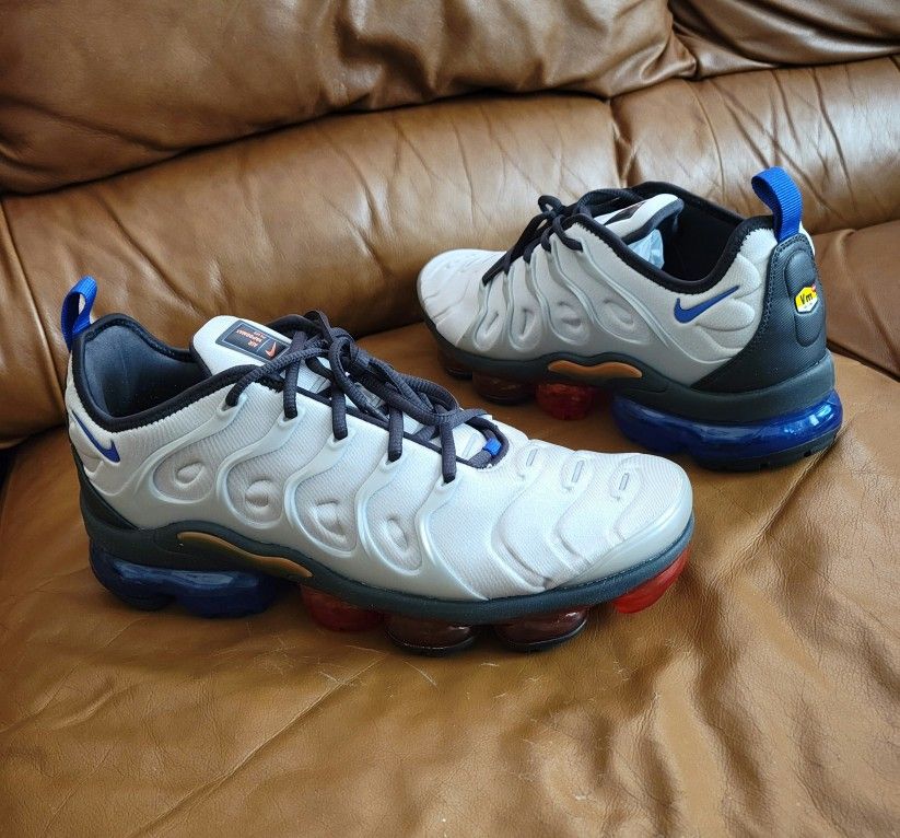 NDS Men's Nike Air VaporMax Plus Metallic Silver Hyper Royal Size 9.5